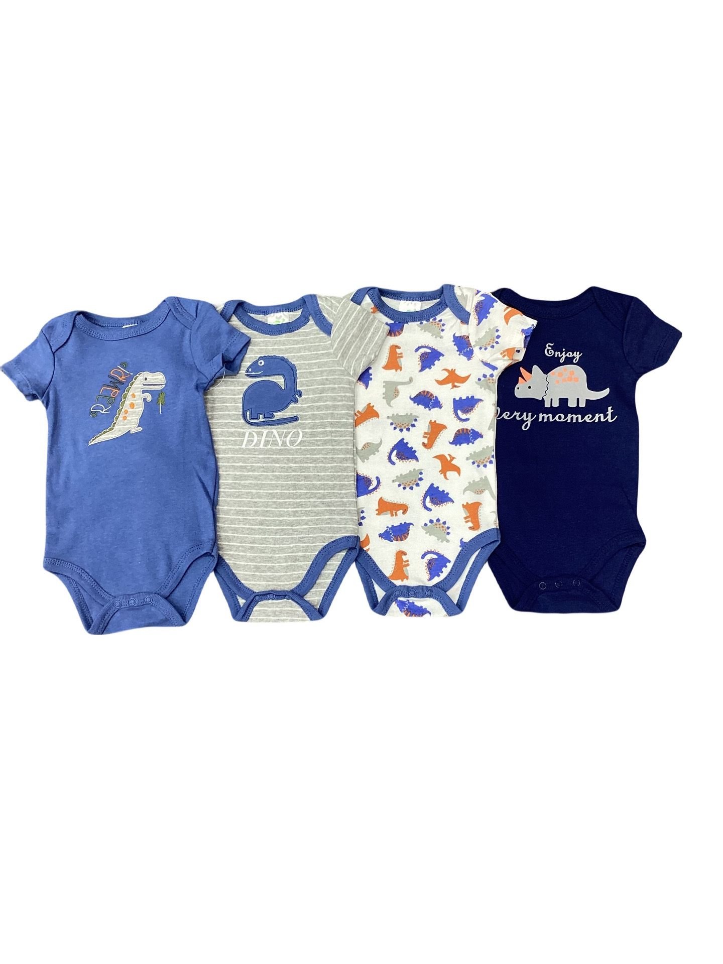 New born baby clothes sets 100% cotton short-sleeved onesie 4pcs/set dinosaur print 0-1 year old baby romper