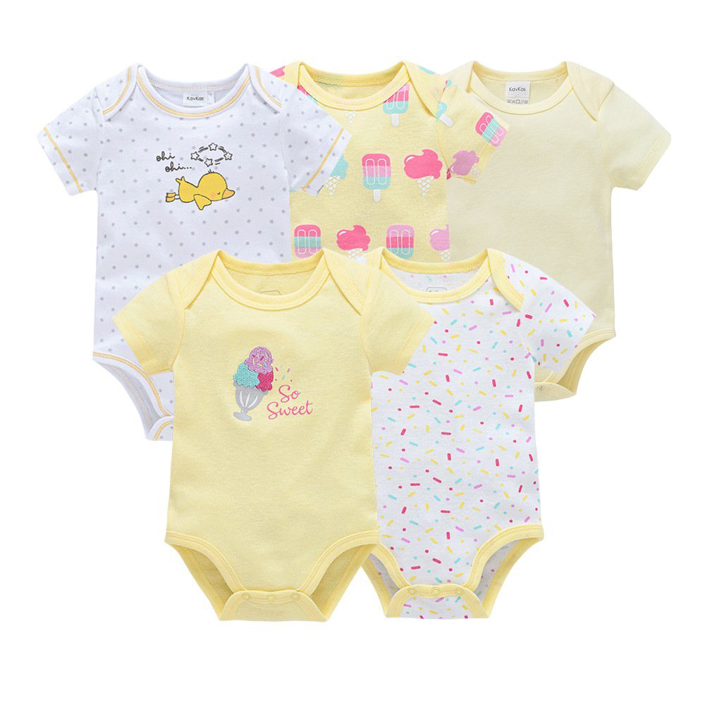 hot sales 100% organic Cotton Infant Pajamas Romper Baby Clothes Newborn Five-piece suit