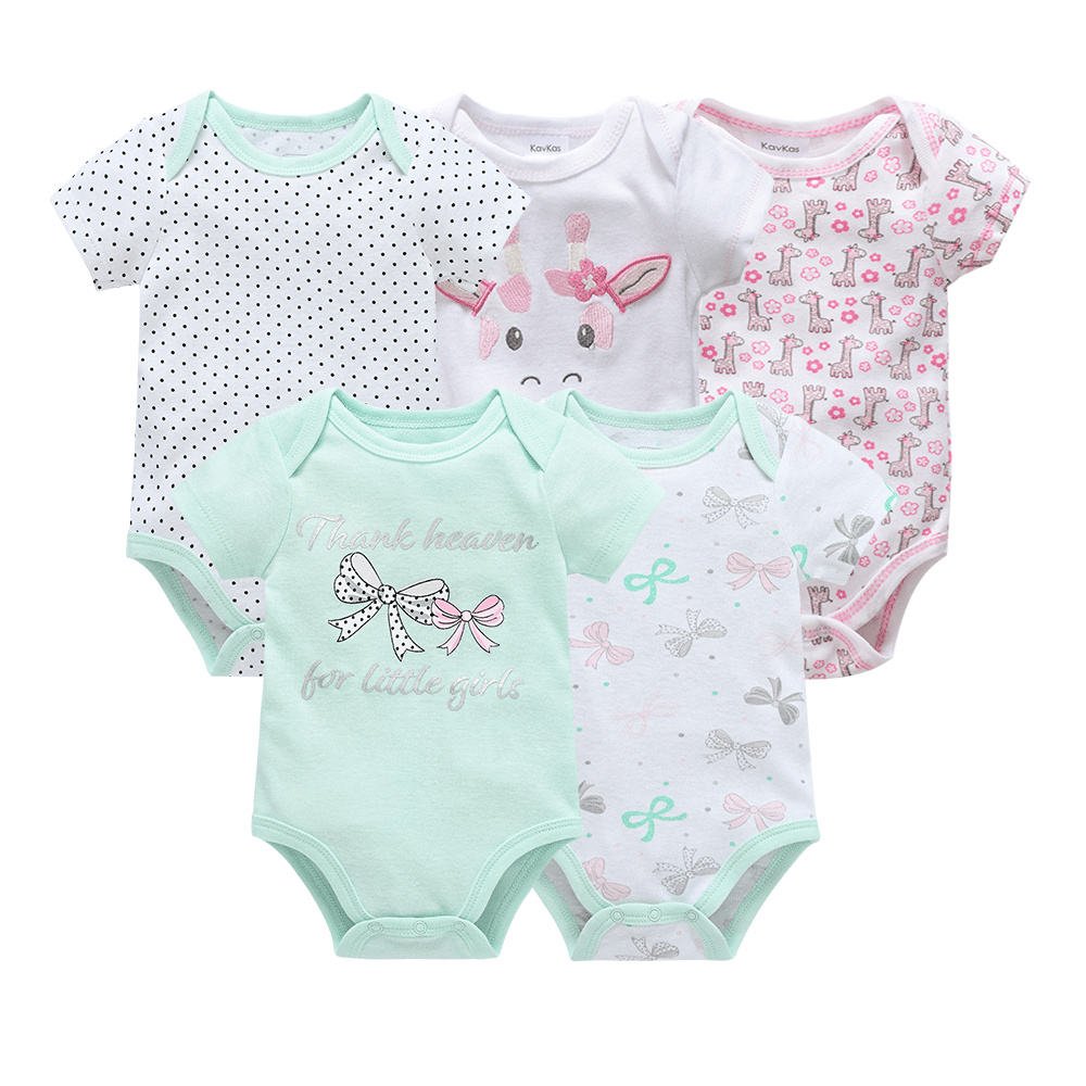 hot sales 100% organic Cotton Infant Pajamas Romper Baby Clothes Newborn Five-piece suit