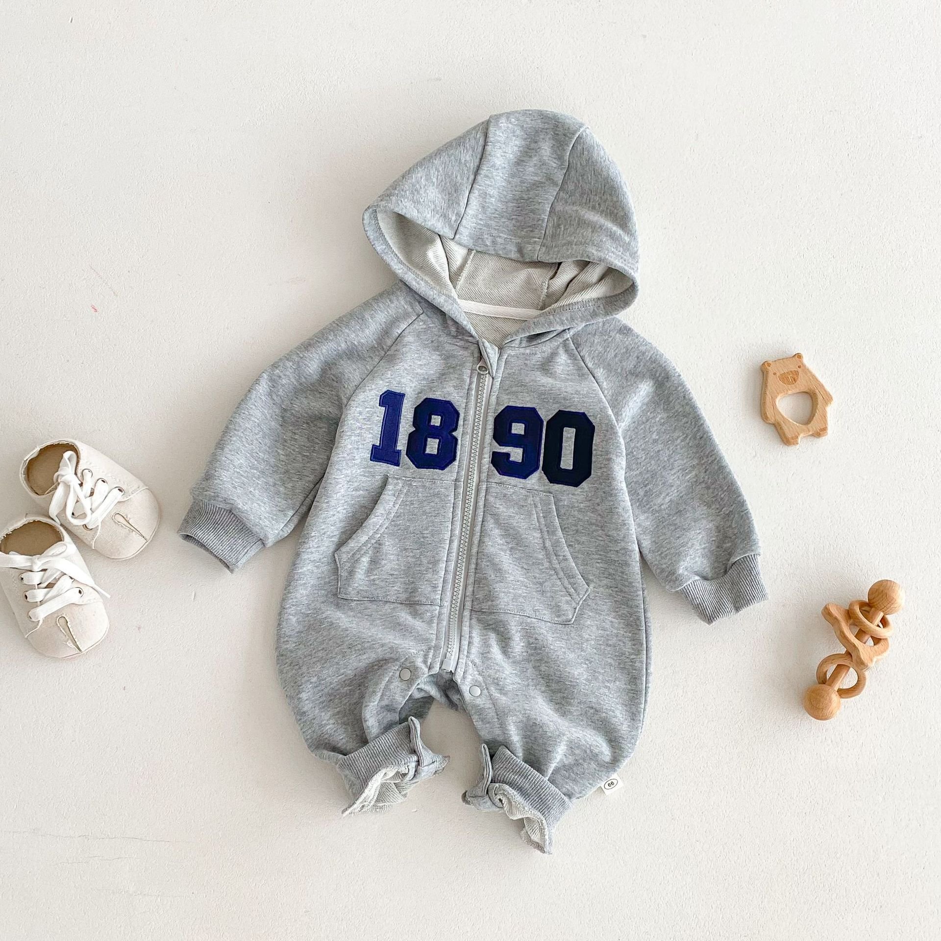 Baby Fashion Clothes Autumn Cute Alphabet Embroidery Korean Fashion Children's Clothes Baby Rompers