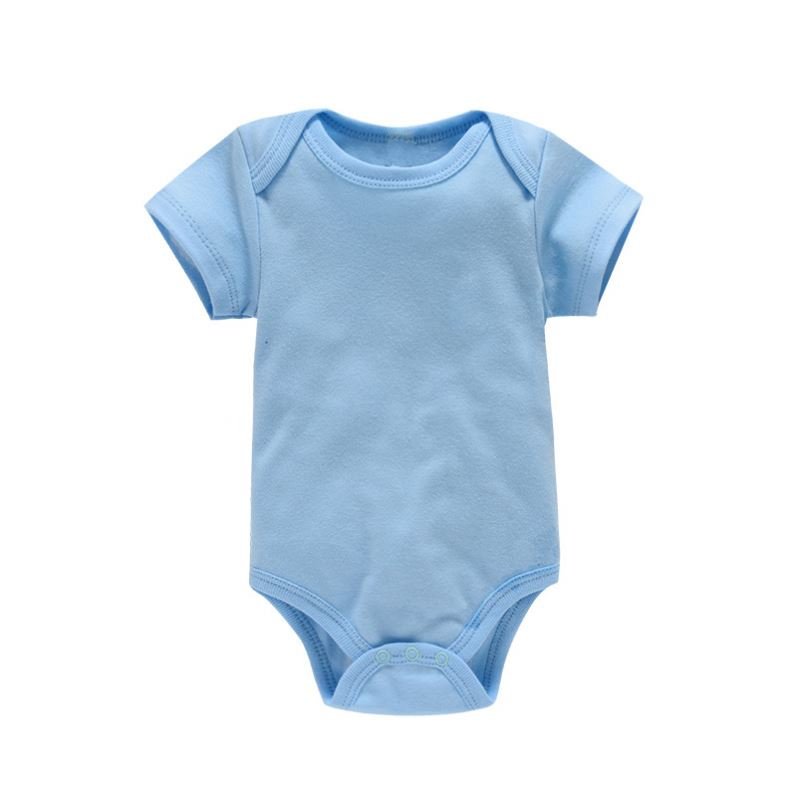 High Quality Short Sleeved Solid Color Spring Summer Autumn Newborn Rompers Blank Baby Clothes