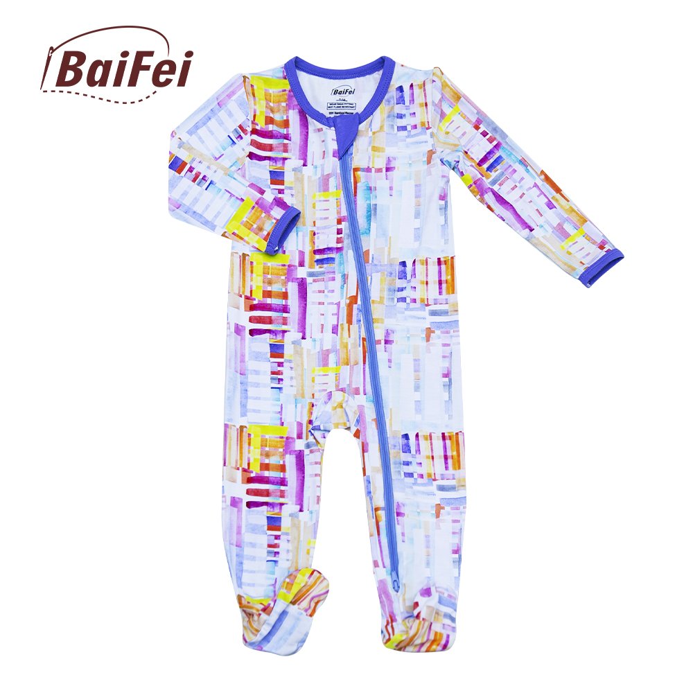 Bamboo Baby Boy Zip Op Romper Winter Overall Onesie Clothes Set Organic Cotton Wholesale Jumpsuit Girl Footed Pajamas