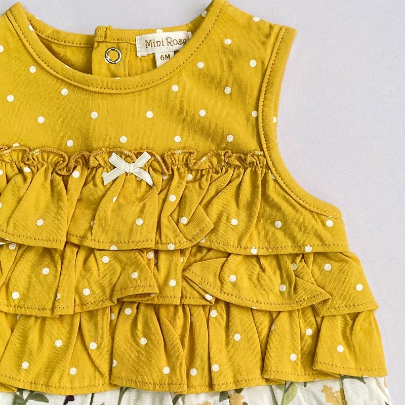 Wholesale Baby Romper Baby Girls cloth with OEM Service and customize design premium quality fablic Yellow Colour Romper