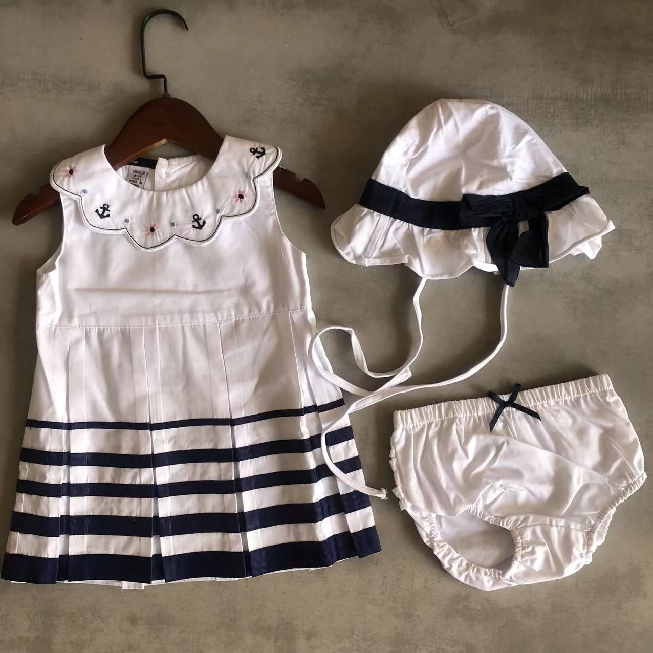 2022 New Arrive Baby Clothing/Baby Dress+Underwear+hat 3in Sets Girls Cute Baby Clothes Sets Baby Clothing/Baby Clothing Sets