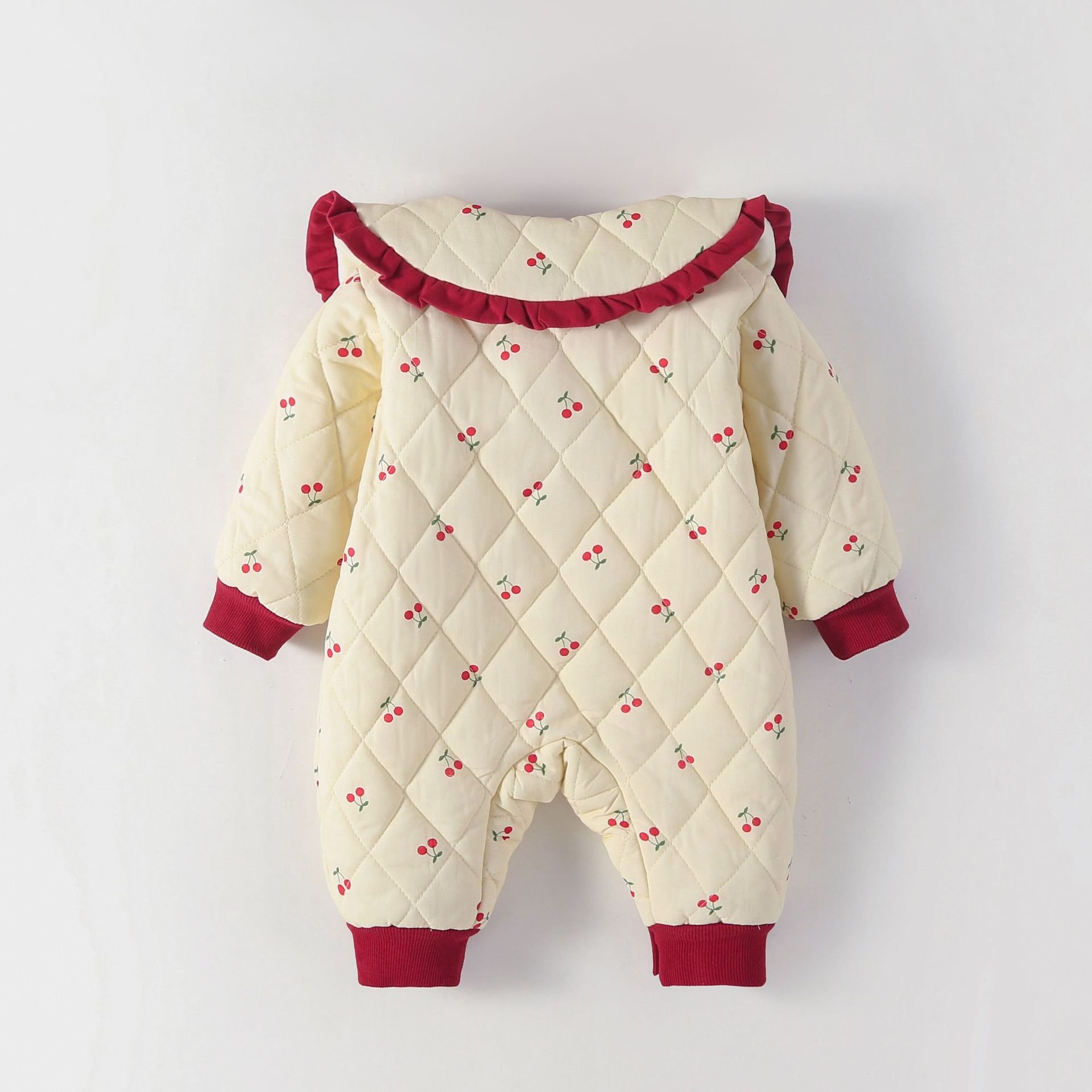 Wholesale 2024 Winter Baby Clothing Casual Style Printed Long Sleeve And Fleece Baby Rompers