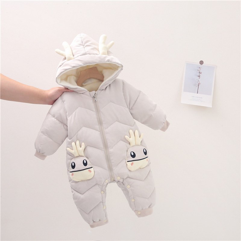 Newborn baby winter hoodie clothes girl baby romper outwear warm jumpsuit boy cotton jacket