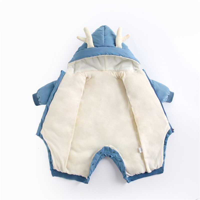 Newborn baby winter hoodie clothes girl baby romper outwear warm jumpsuit boy cotton jacket