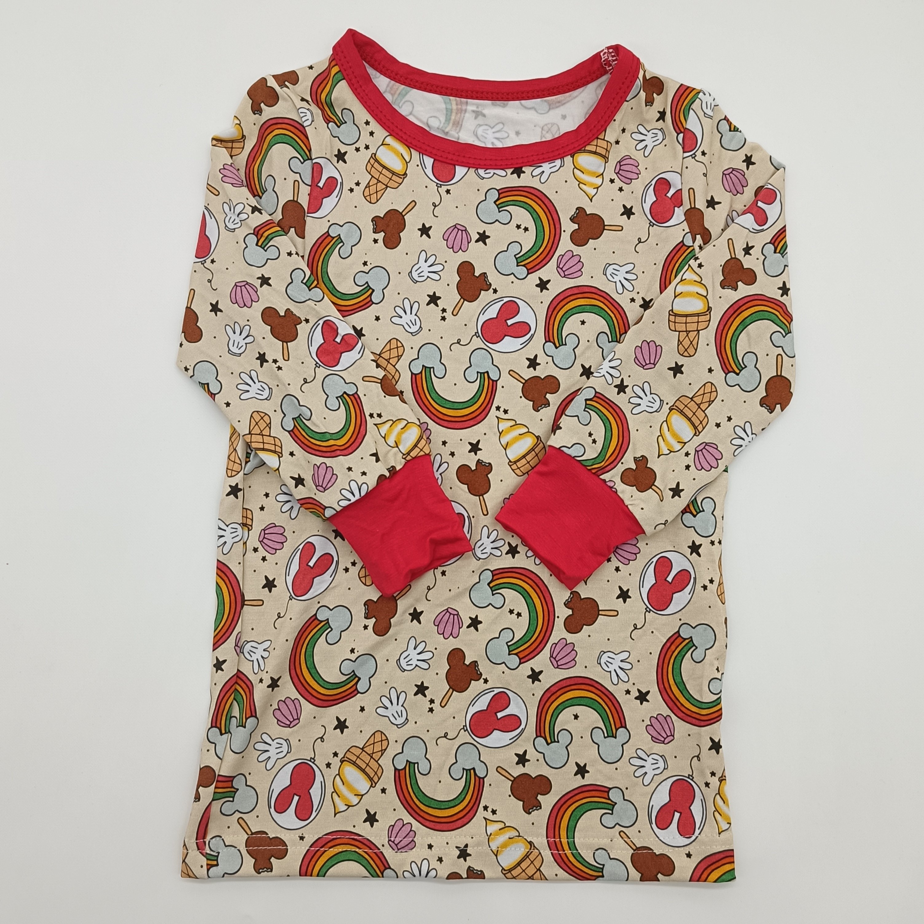 Breathable Comfortable Bamboo baby fruit pattern long sleeve Baby children clothing 2pcs sets