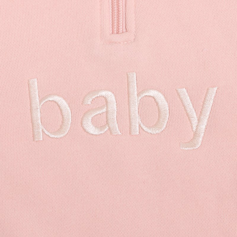 Wholesale Kids Clothes Fall Warm Custom Embroidery Print Casual Pullover With Zipper Long Sleeve Newborn Baby Romper