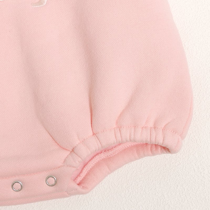 Wholesale Kids Clothes Fall Warm Custom Embroidery Print Casual Pullover With Zipper Long Sleeve Newborn Baby Romper