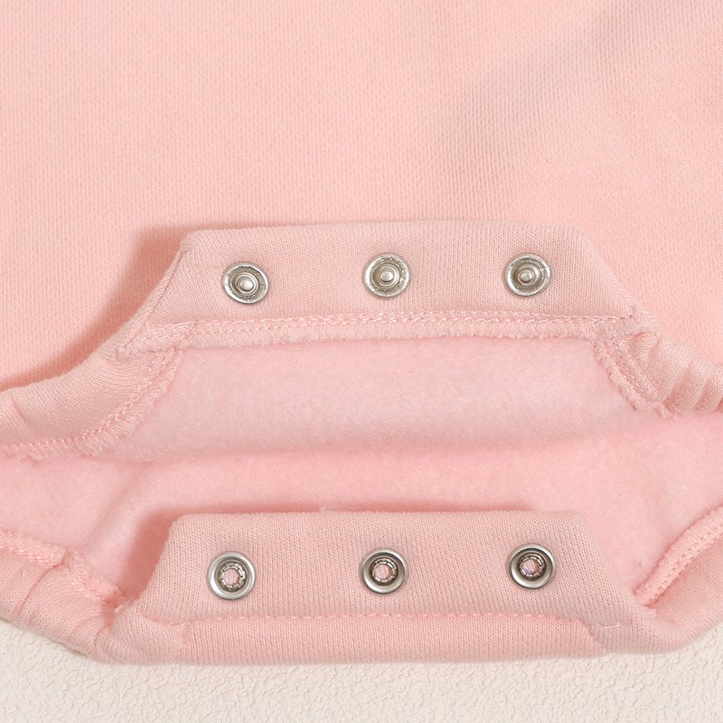 Wholesale Kids Clothes Fall Warm Custom Embroidery Print Casual Pullover With Zipper Long Sleeve Newborn Baby Romper