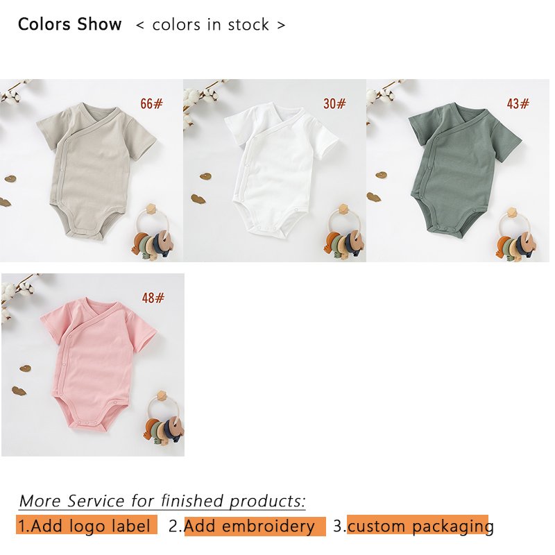 Hot Sale 100% Organic Cotton Newborn Bodysuit Kimono Organic Baby Romper Baby Grow