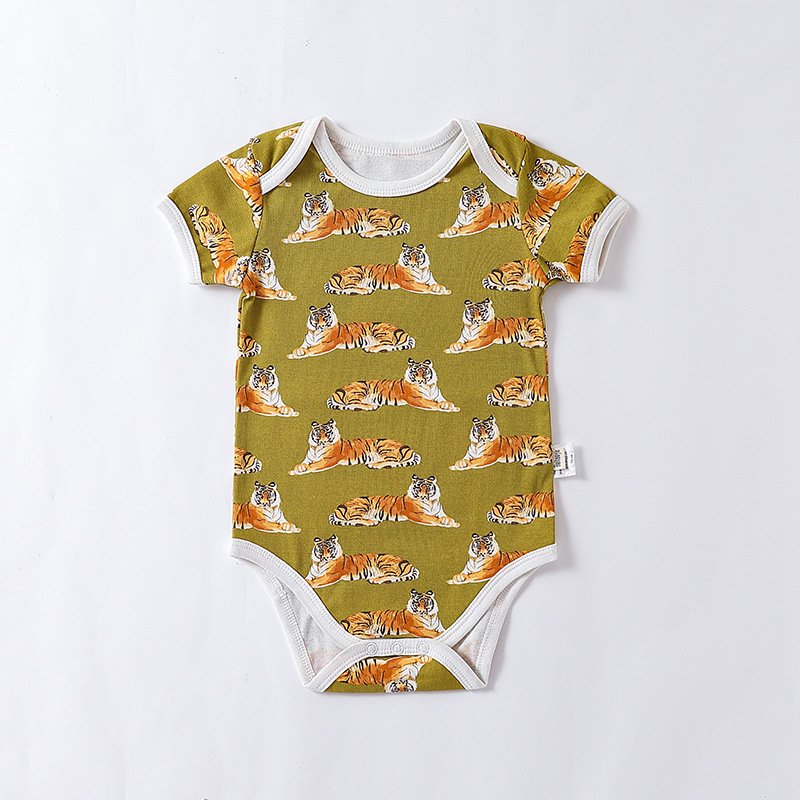 Newborn Unisex onesie Baby Boys Girls Clothes Summer Short Sleeve Baby Romper Cute Sweet Cotton Playsuit Animals Print Outfit