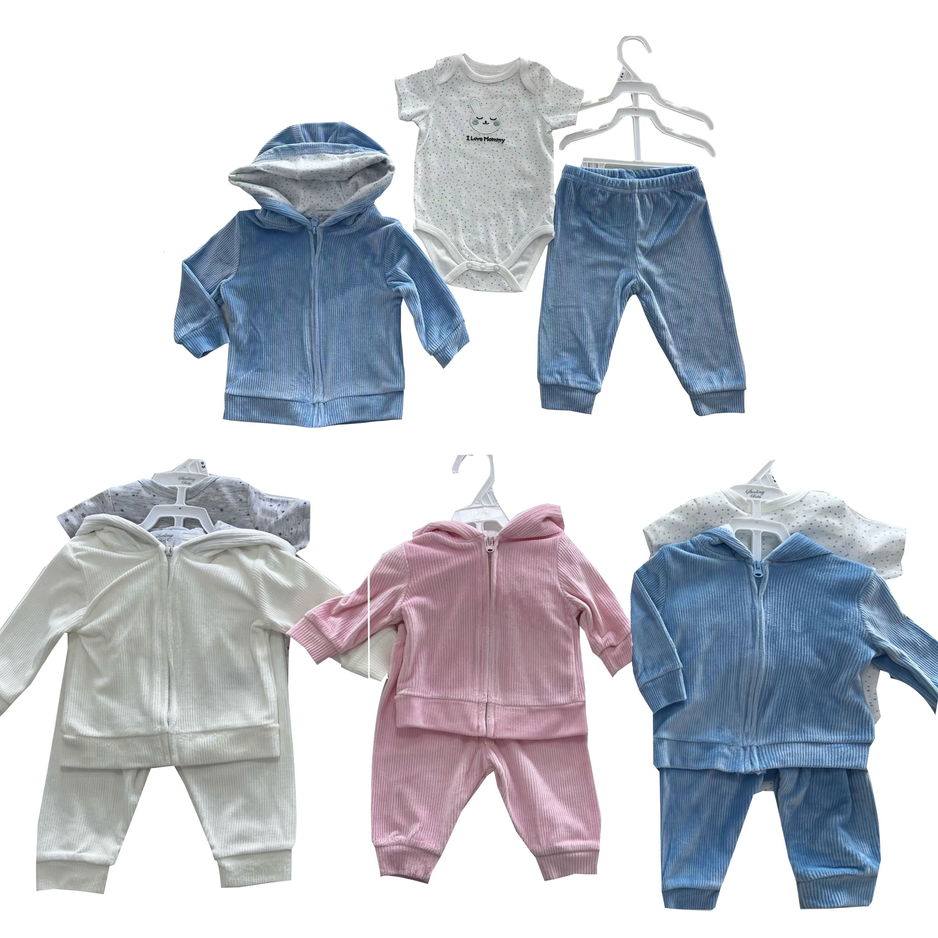 2023 Baby Boy Rompers Sets Newborn Clothes Long Sleeve Cotton Printed onesise and Pants with Hat Baby Sets