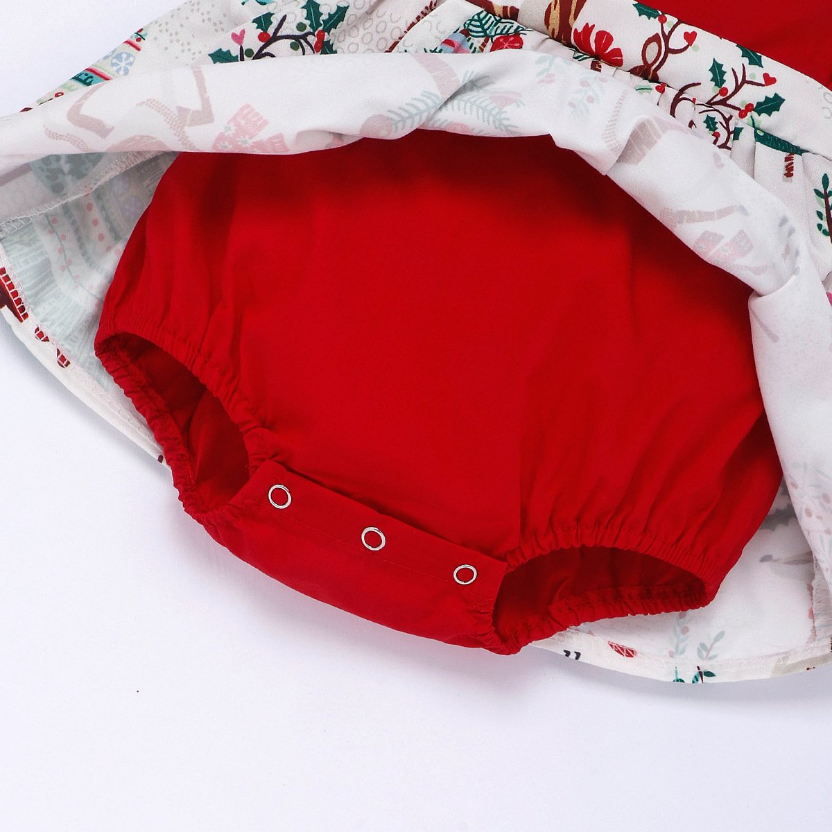 European and American style Christmas baby's bag fart jumpsuit headband children shirt lace dress romper