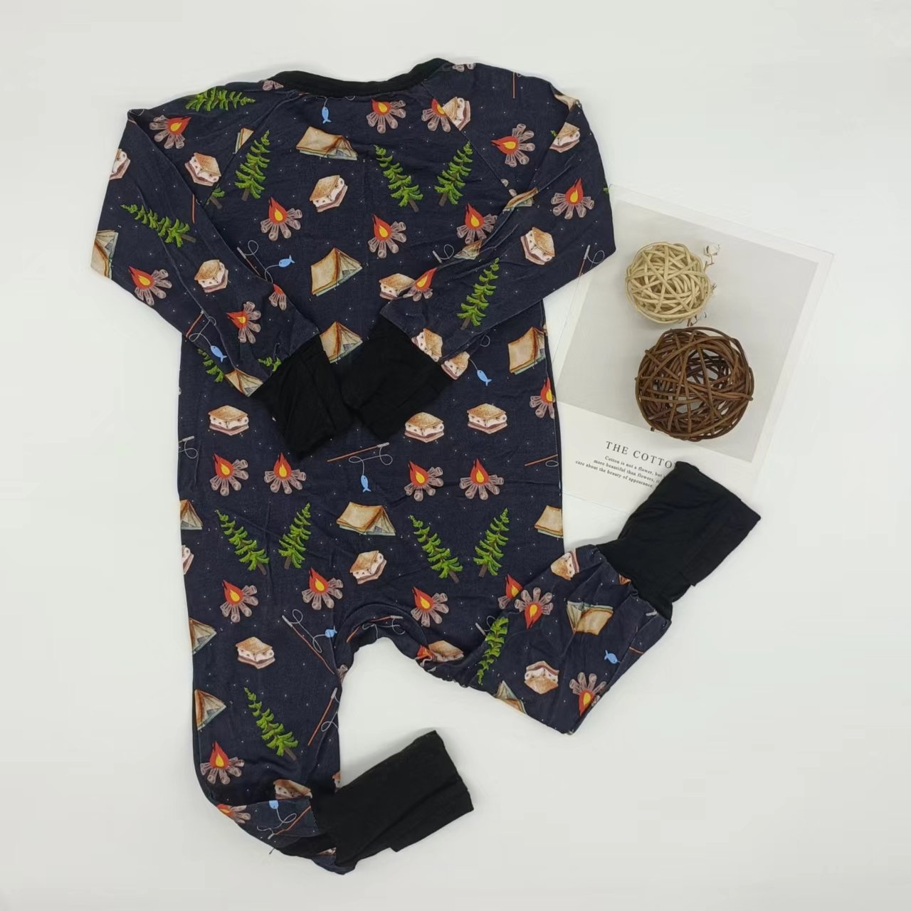 high quality cute comfortable soft bamboo cotton brand pattern double zipper customized child romper