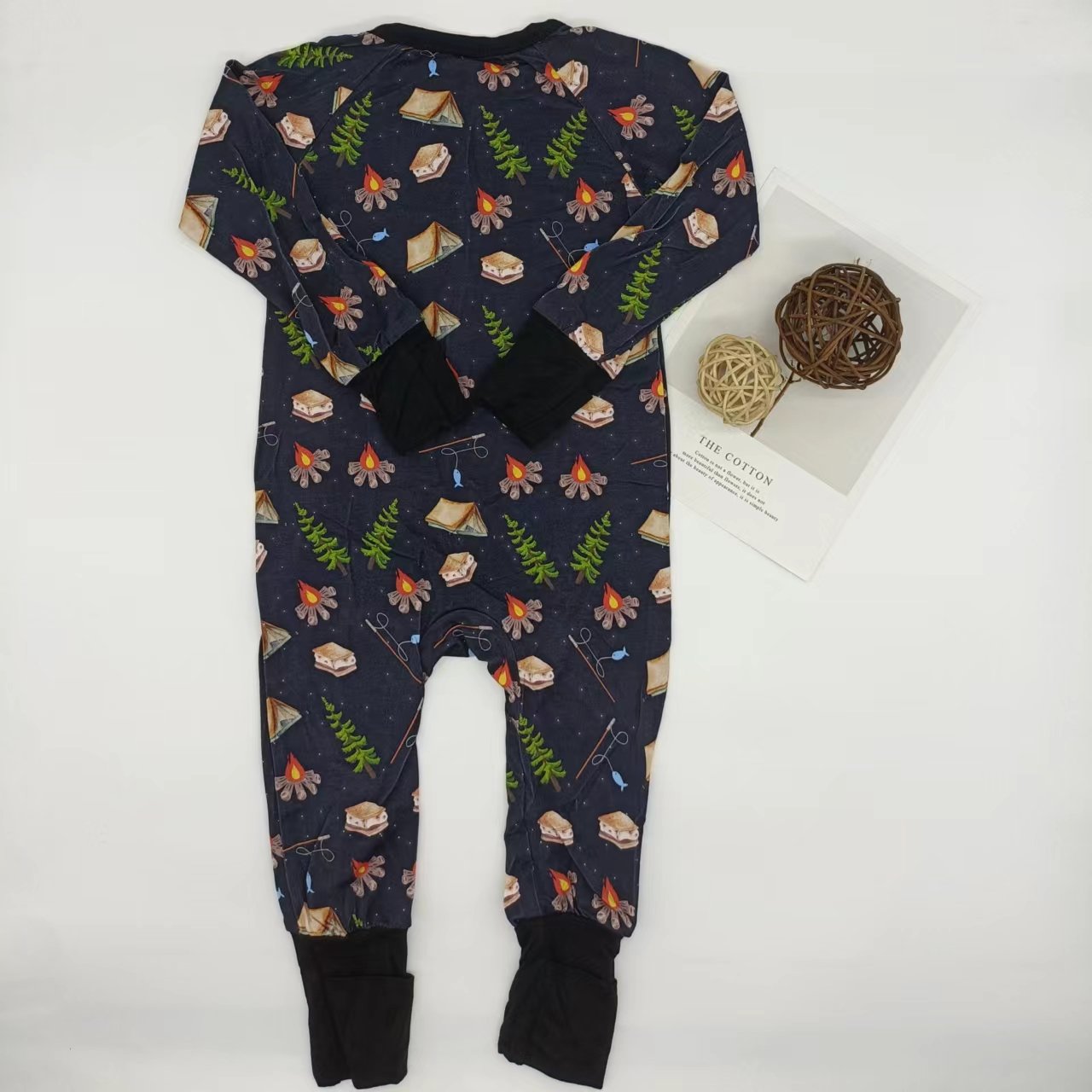 high quality cute comfortable soft bamboo cotton brand pattern double zipper customized child romper