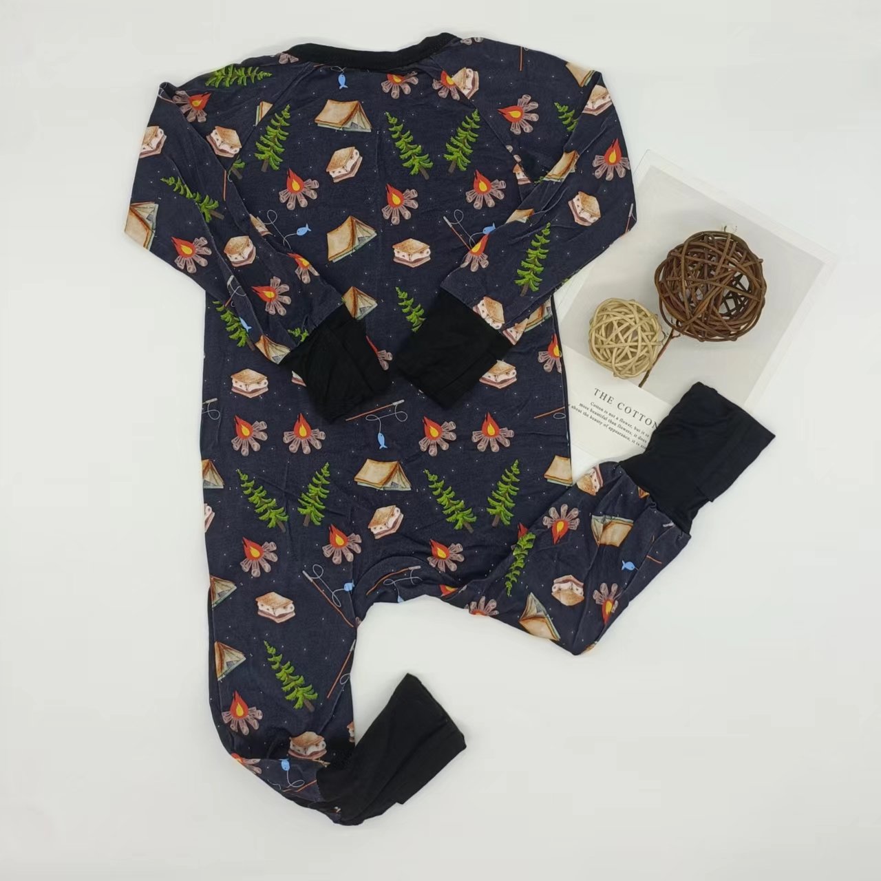 high quality cute comfortable soft bamboo cotton brand pattern double zipper customized child romper