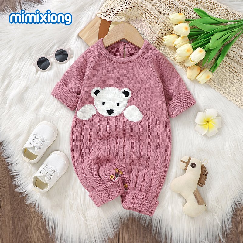 New arrival mimixiong knitted OEKO Tex newborn baby rompers clothing jumpsuits babies clothes toddler Hoodie Rompers