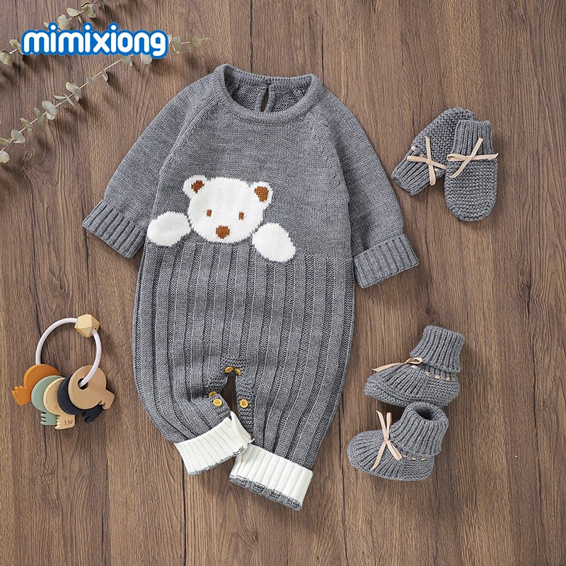 New arrival mimixiong knitted OEKO Tex newborn baby rompers clothing jumpsuits babies clothes toddler Hoodie Rompers