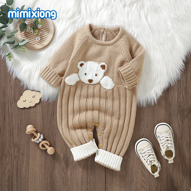 New arrival mimixiong knitted OEKO Tex newborn baby rompers clothing jumpsuits babies clothes toddler Hoodie Rompers