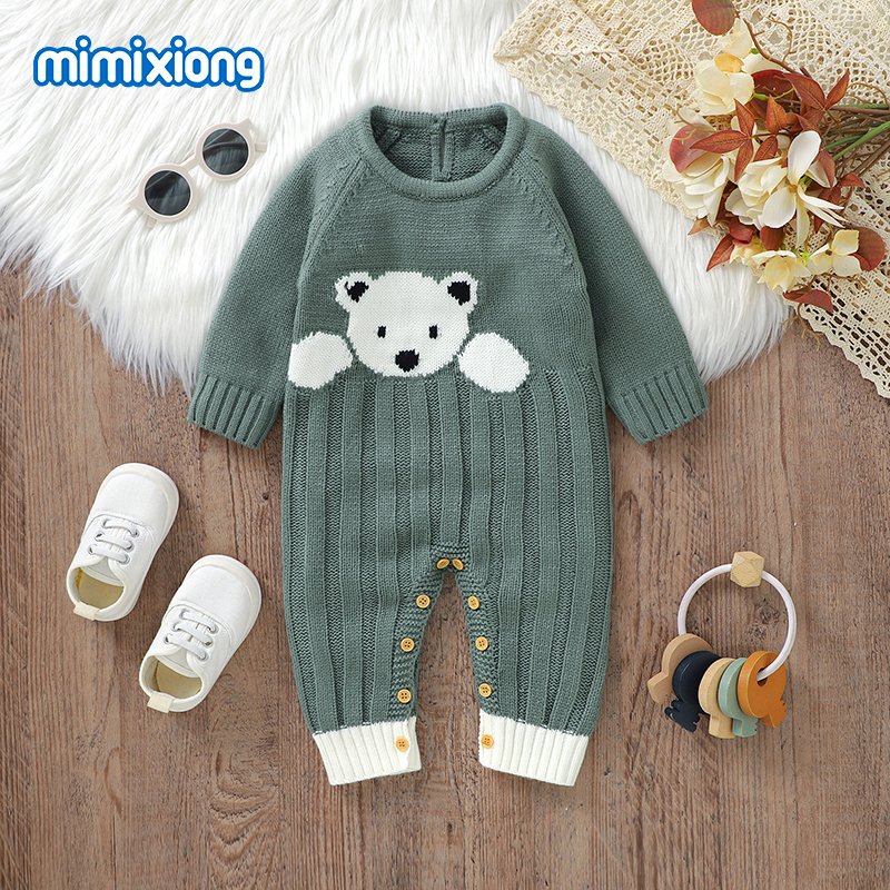New arrival mimixiong knitted OEKO Tex newborn baby rompers clothing jumpsuits babies clothes toddler Hoodie Rompers