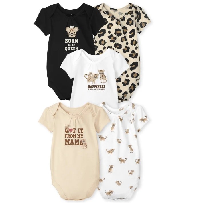100% cotton Cute new born romper 5 pcs pack Baby clothes Bodysuit custom printed private label fashionable Baby rompers