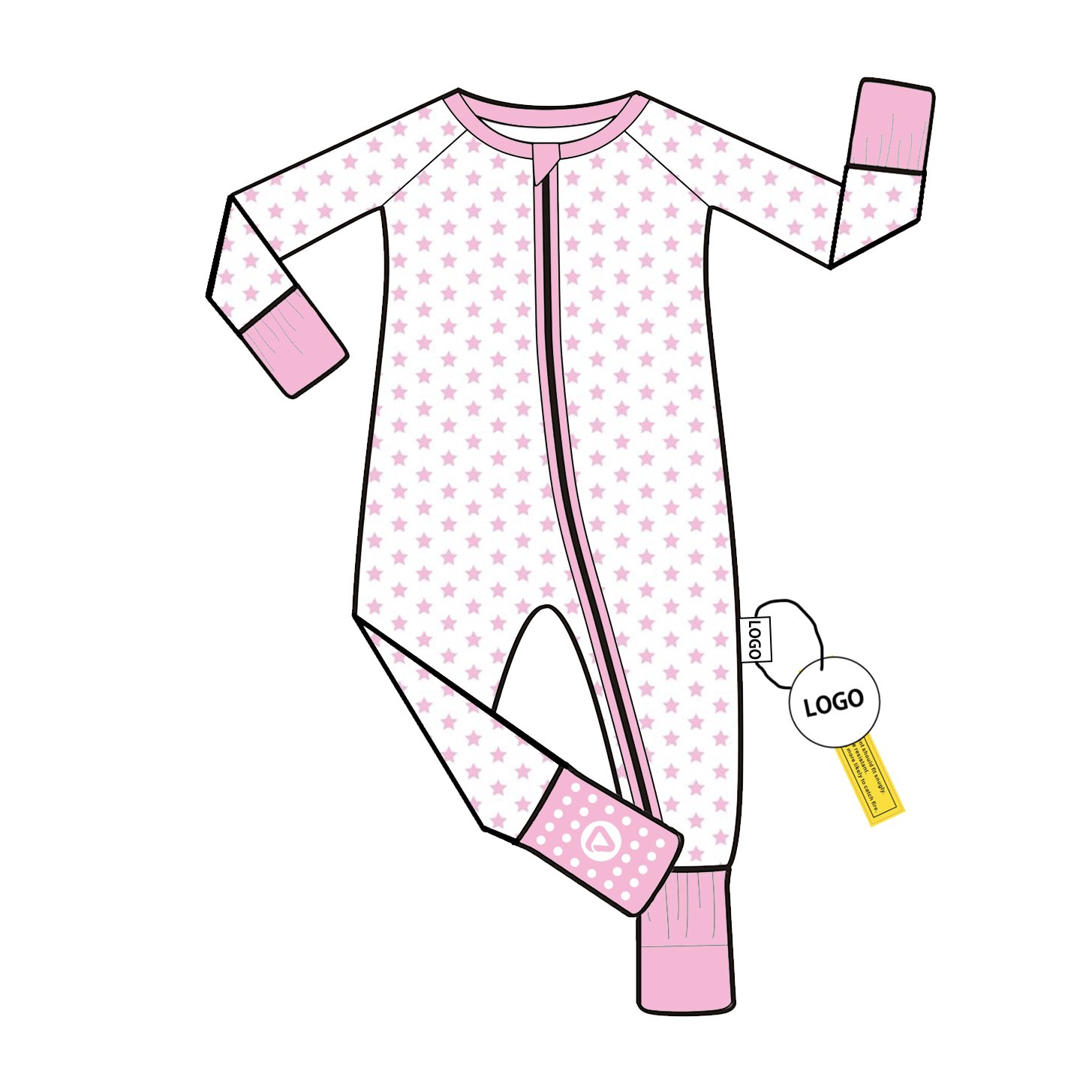 Custom Bamboo Baby Romper with Folded Feet Long Sleeve Pajamas Wholesale Low MOQ for Unisex Jumpsuit Sleeper Bodysuit