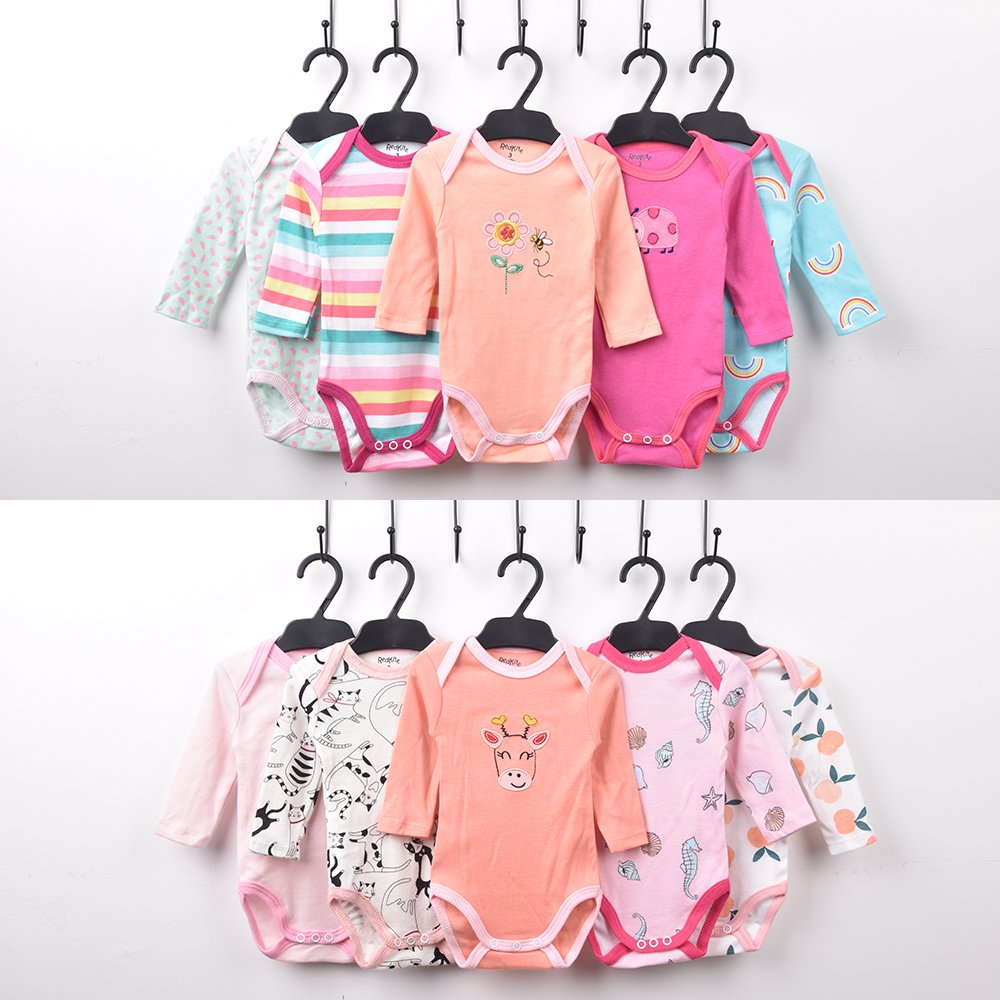 New long sleeve baby onesie newborn jumpsuit clothing mixed design 5 piece baby rompers 0-3 months