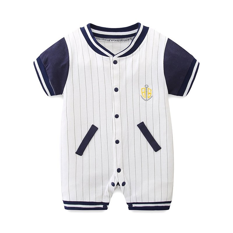 2024 3-18 Months Cotton Baby Bb Inter Children's Ball Clothes Baby Clothes Sportswear Baseball Romper Crawling Clothes