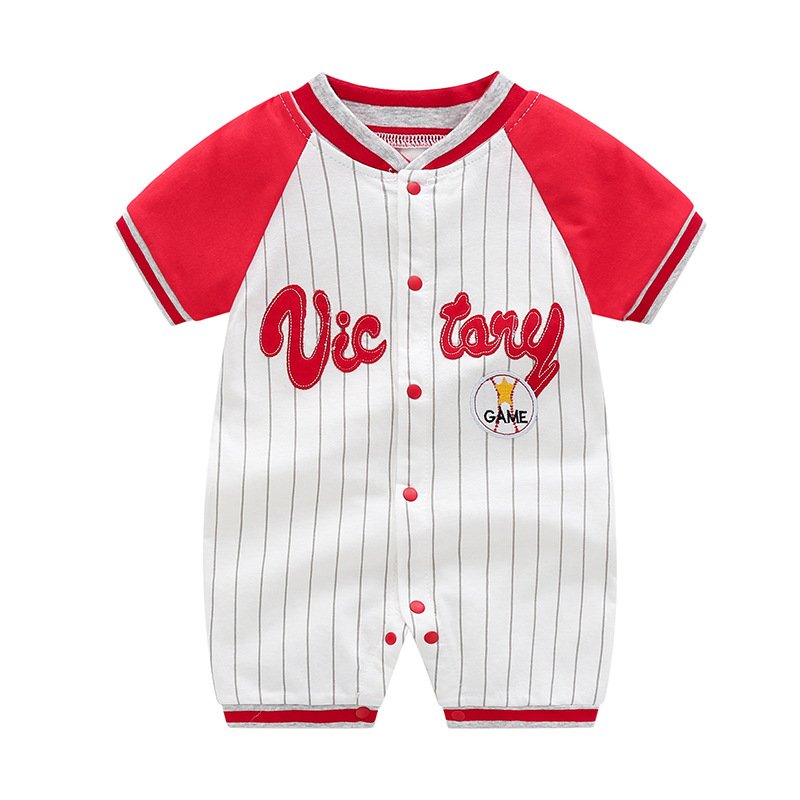 2024 3-18 Months Cotton Baby Bb Inter Children's Ball Clothes Baby Clothes Sportswear Baseball Romper Crawling Clothes