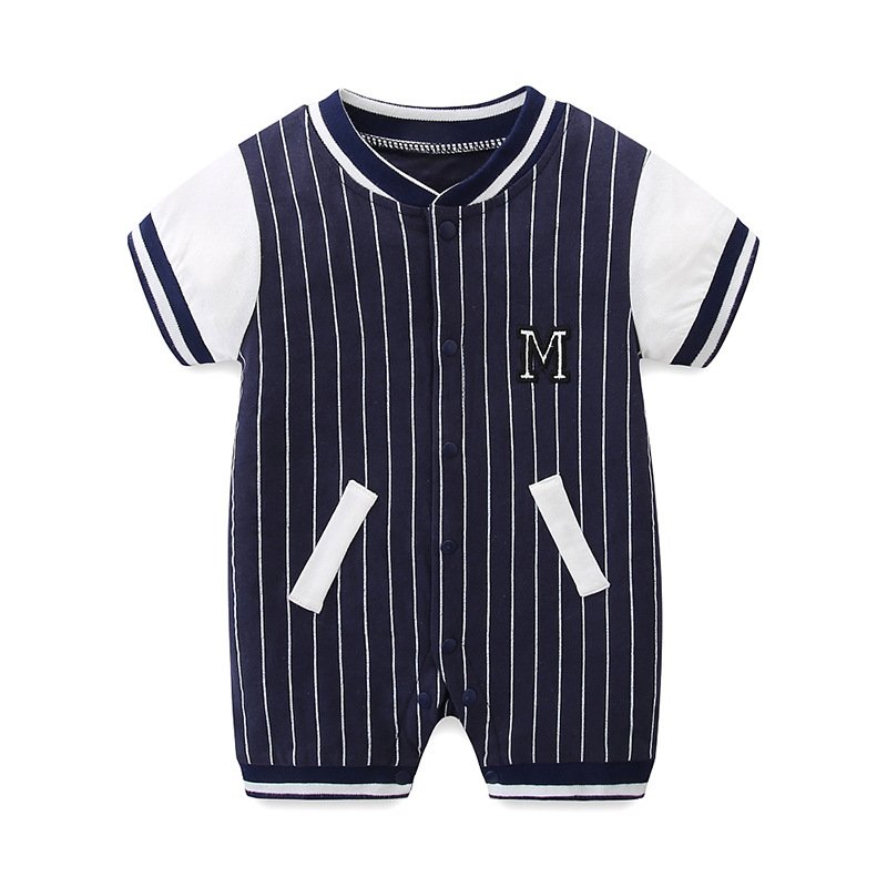2024 3-18 Months Cotton Baby Bb Inter Children's Ball Clothes Baby Clothes Sportswear Baseball Romper Crawling Clothes