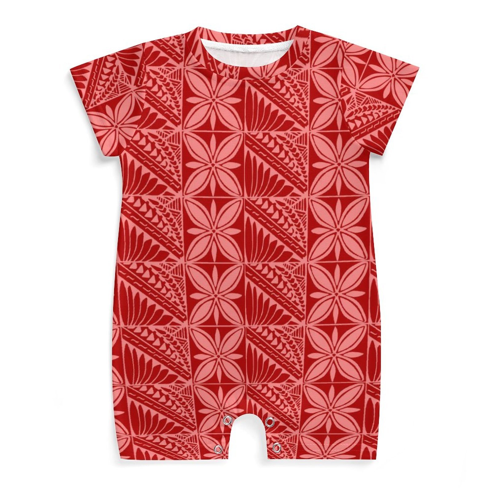 High Quality Customized Summer Spring Short Sleeve Snap Button Baby Romper Wholesale Baby Clothes Polynesian Baby Jumpsuit