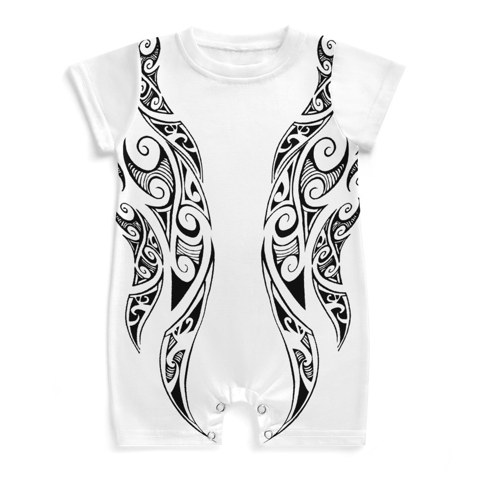 High Quality Customized Summer Spring Short Sleeve Snap Button Baby Romper Wholesale Baby Clothes Polynesian Baby Jumpsuit