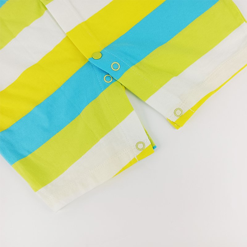 Pinuotu Baby Romper Colorful Stripe Organic Cotton Toddler Boy Girl Bodysuits Snap Buttons Children Summer Playsuits