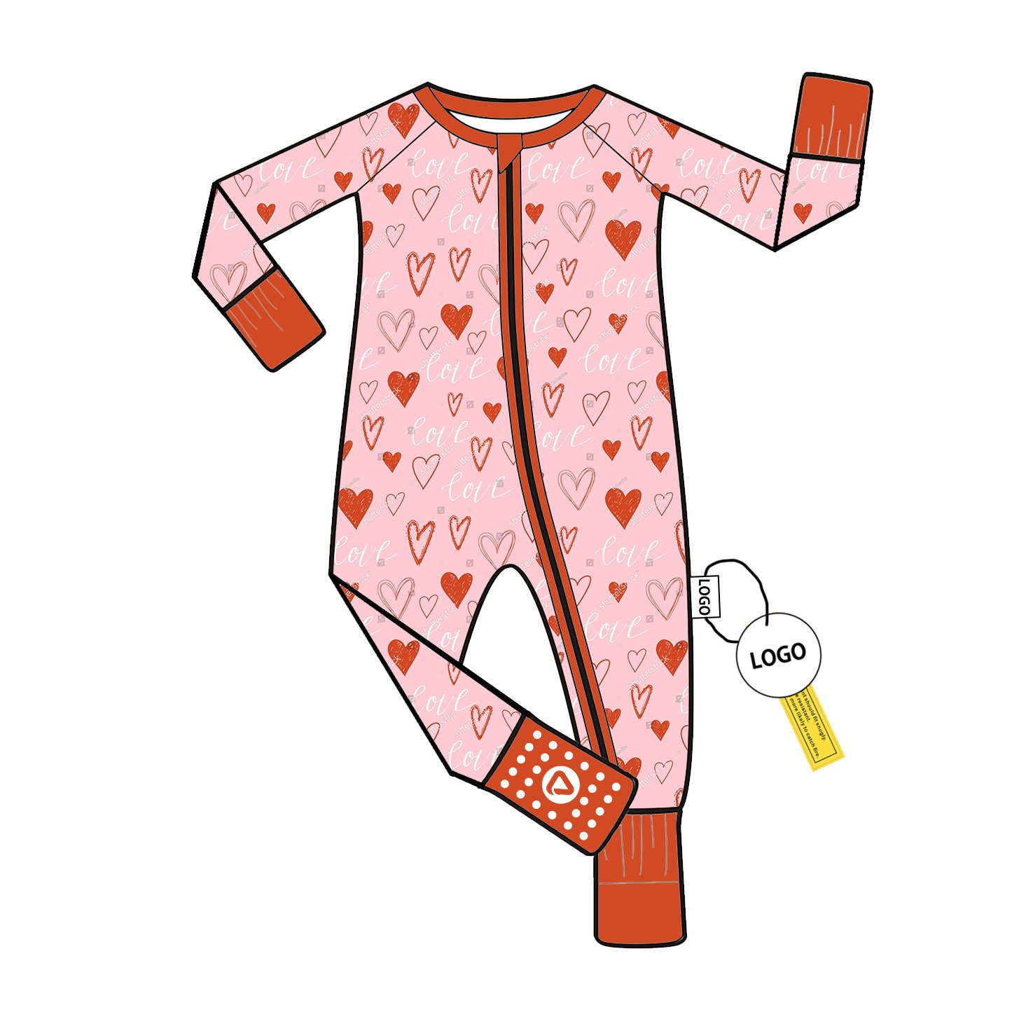 Bamboo Fiber Baby Romper with Double Zipper Long Sleeve Pajamas Custom Wholesale Low MOQ for Infants Jumpsuit Bodysuit