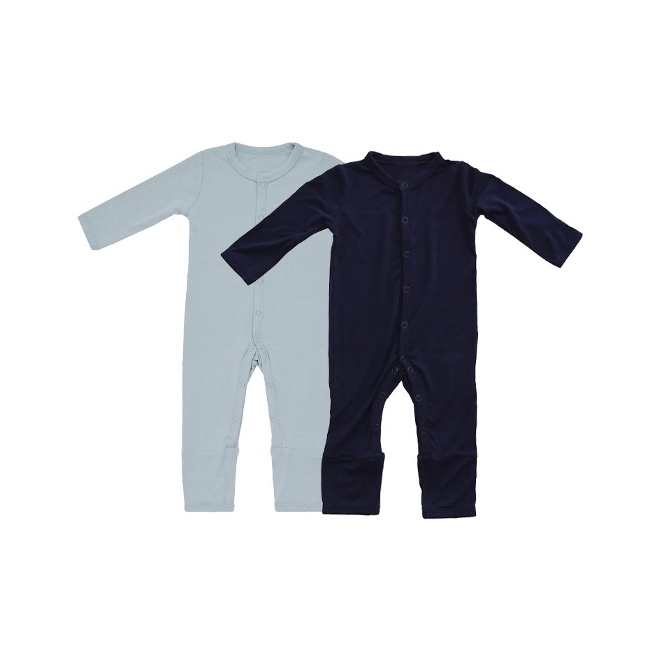 Customized brand logo Bamboo newborn baby rompers baby clothes bamboo fiber long sleeve middle button baby pajamas