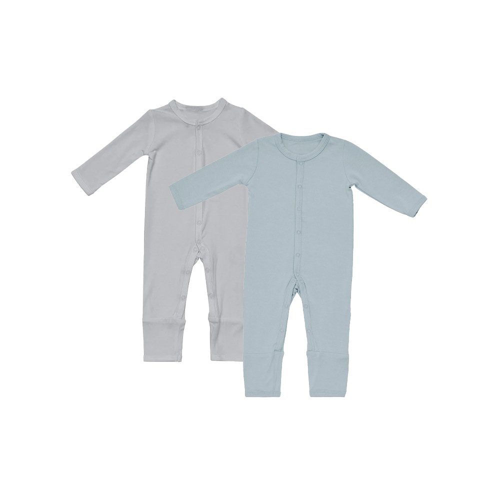Customized brand logo Bamboo newborn baby rompers baby clothes bamboo fiber long sleeve middle button baby pajamas