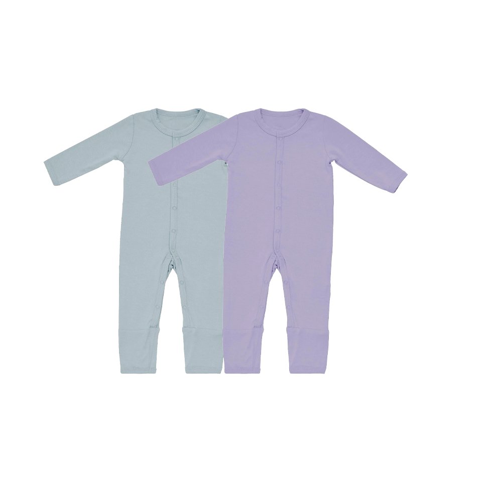 Customized brand logo Bamboo newborn baby rompers baby clothes bamboo fiber long sleeve middle button baby pajamas