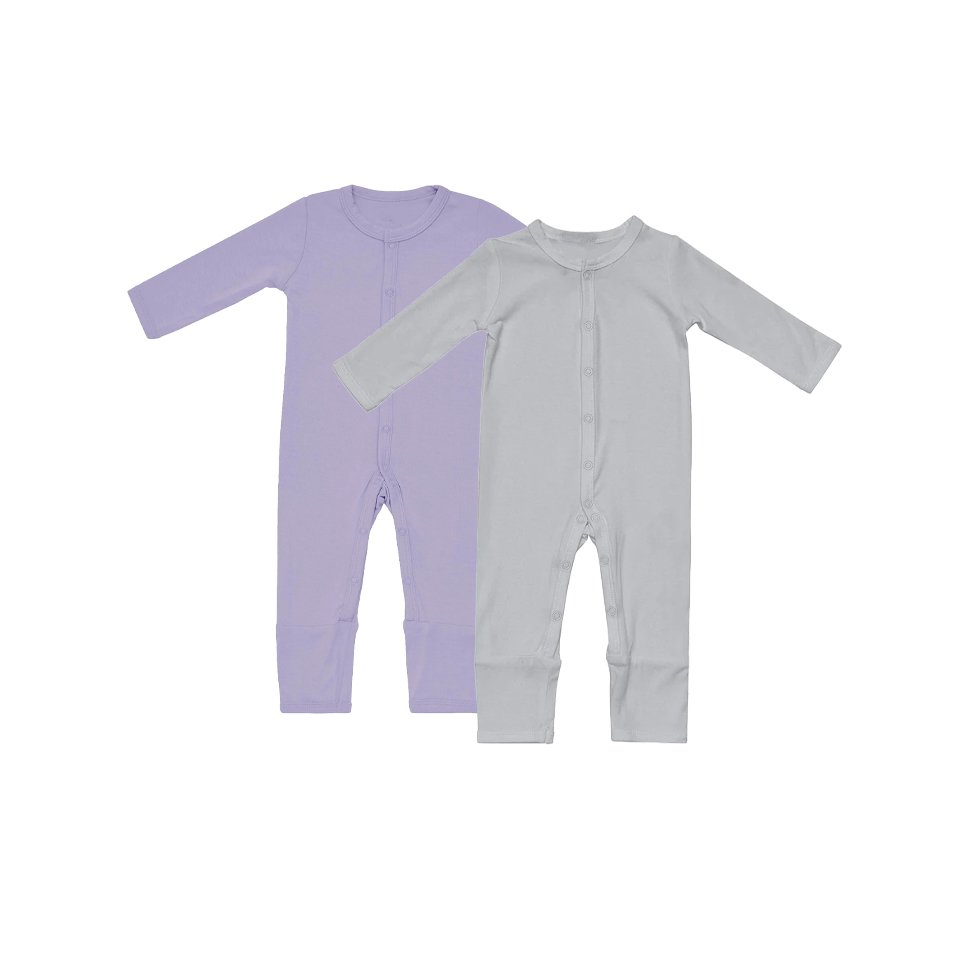 Customized brand logo Bamboo newborn baby rompers baby clothes bamboo fiber long sleeve middle button baby pajamas