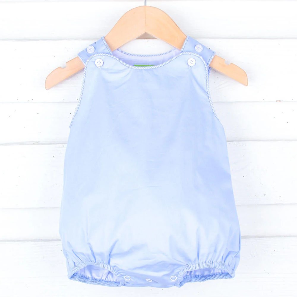 Blue Gingham baby rompers Embroidered baby rompers Summer baby rompers