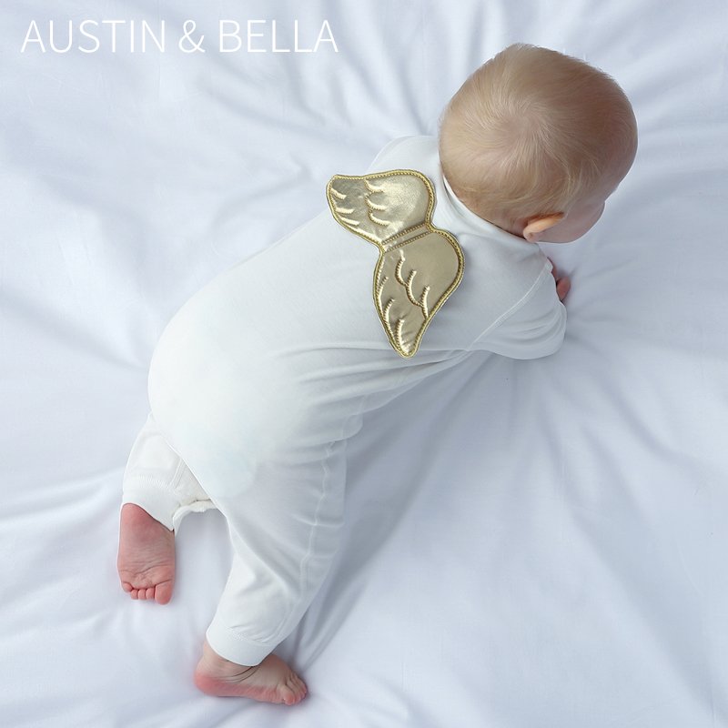 Manufacturer custom angel wings baby clothes organic cotton gots certified baby romper color newborn custom logo label 67