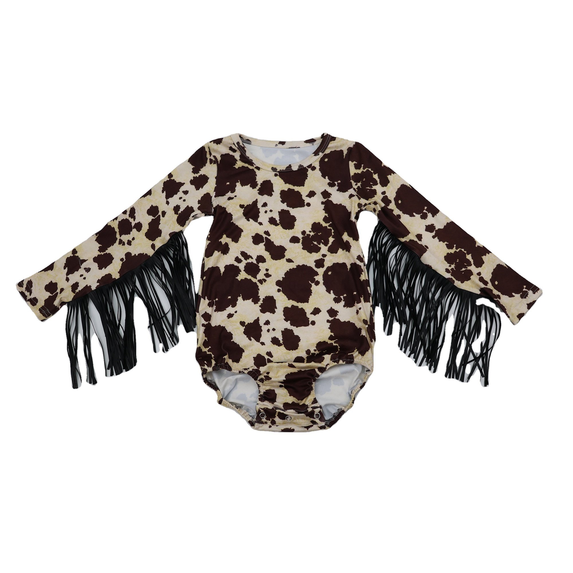 Qingli OEM Custom Baby Clothes Fringe Romper Snap Up New Born Baby Rompers With Tassel