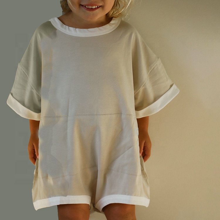 Knitted Unisex Customized Casual Oversized Fit Half Sleeve Plain Baby T-SHIRT ROMPERS