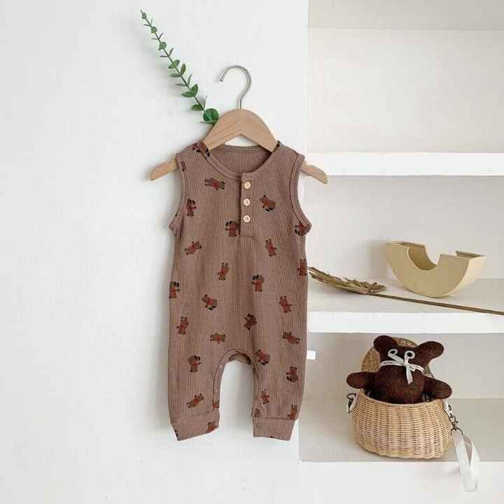 customized wholesales Baby Footie Romper Plain Baby Organic Cotton Baby Pajamas Clothes Design Customized Newborn Sleeveless