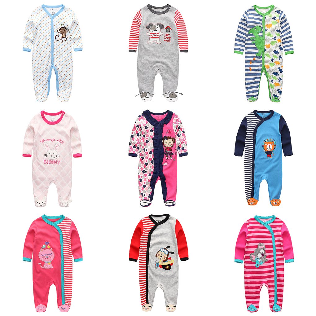 Good sell Cute animals pattern bodysuit for clothing baby romper clothes infant sleeper clothing pajamas frogsuits