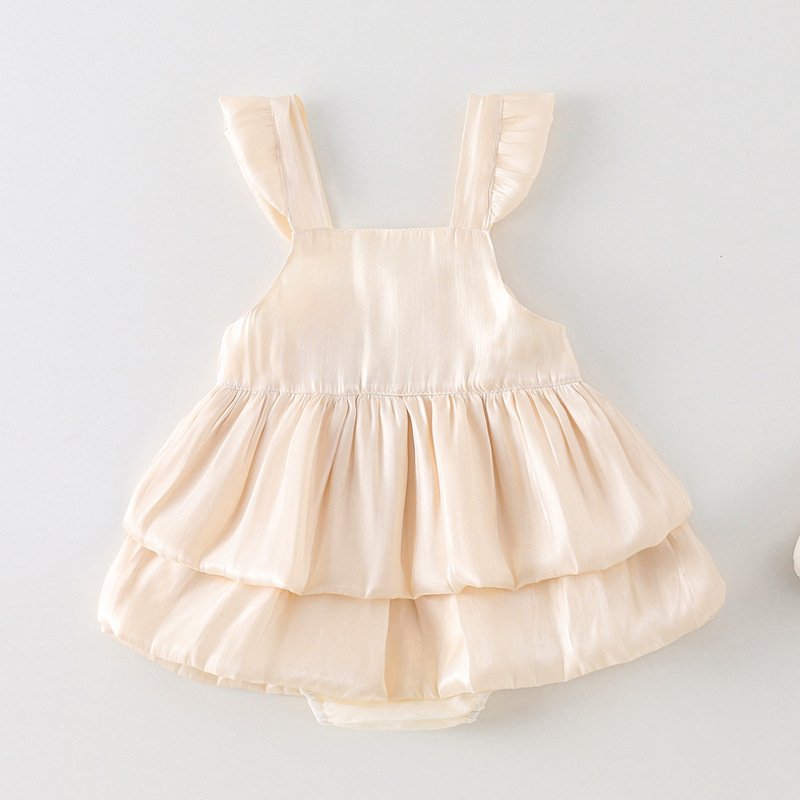 Newborn clothes summer new baby girl sling dress one month old baby romper girls summer clothes baby Bloomer with skirt