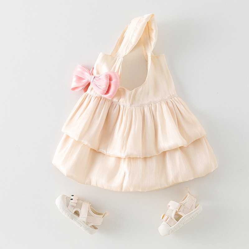 Newborn clothes summer new baby girl sling dress one month old baby romper girls summer clothes baby Bloomer with skirt