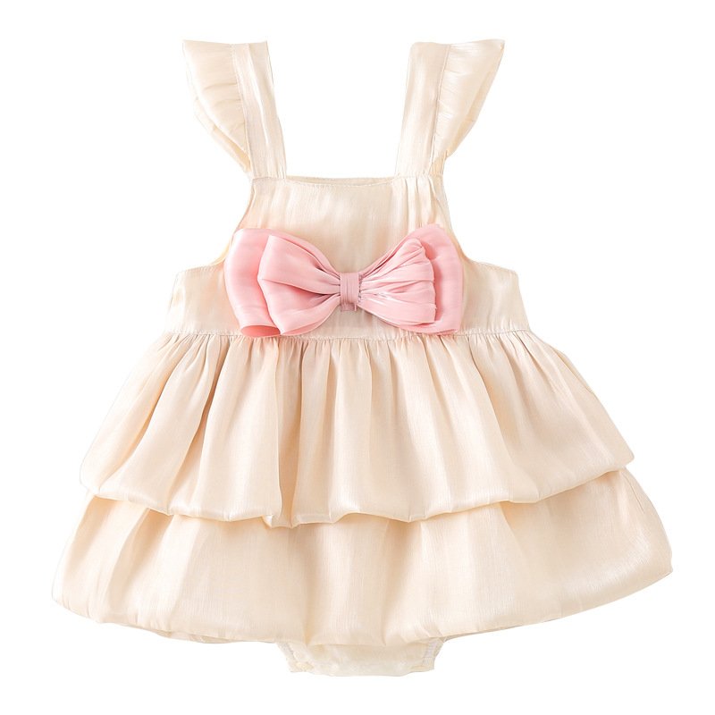 Newborn clothes summer new baby girl sling dress one month old baby romper girls summer clothes baby Bloomer with skirt