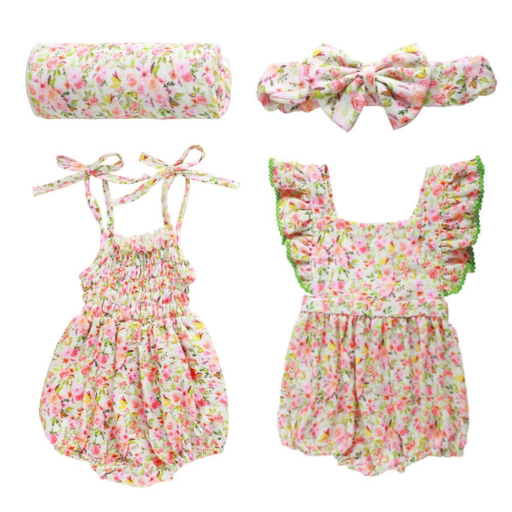 Puresun customized 100% cotton newborn baby clothing floral muslin baby romper double gauze baby bubbles